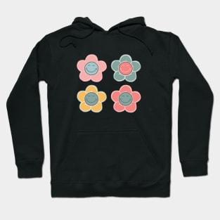 Multi Color, Retro Bib Flowers Hoodie